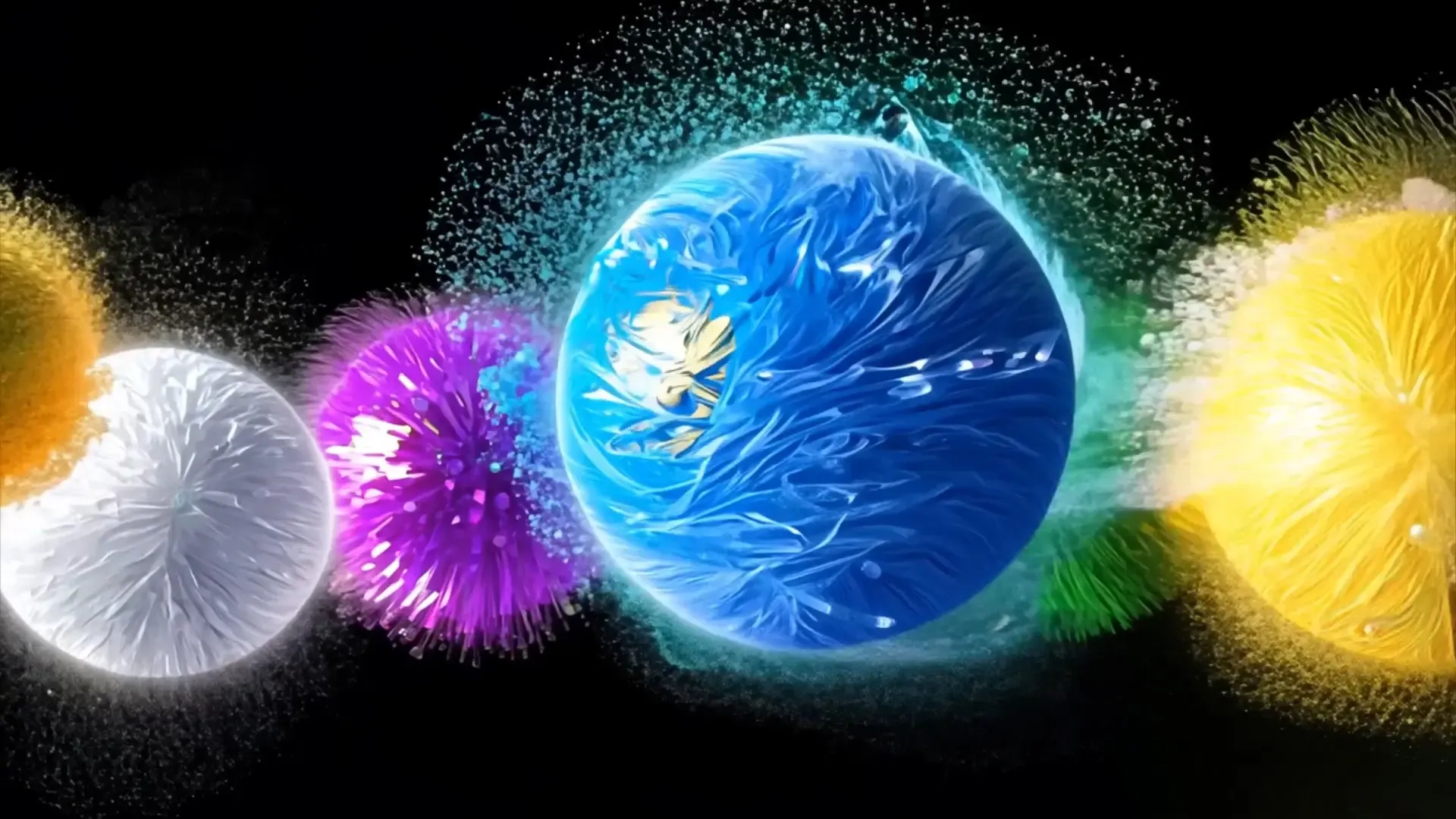 Colorful Particle Burst Title Animation Background